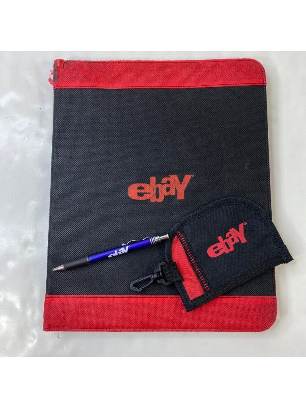 Ebay Portfolio Padfolio Lined Notepad Pen Black Red eBayana